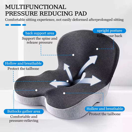 Memory Foam Seat Cushion with Lumbar Support